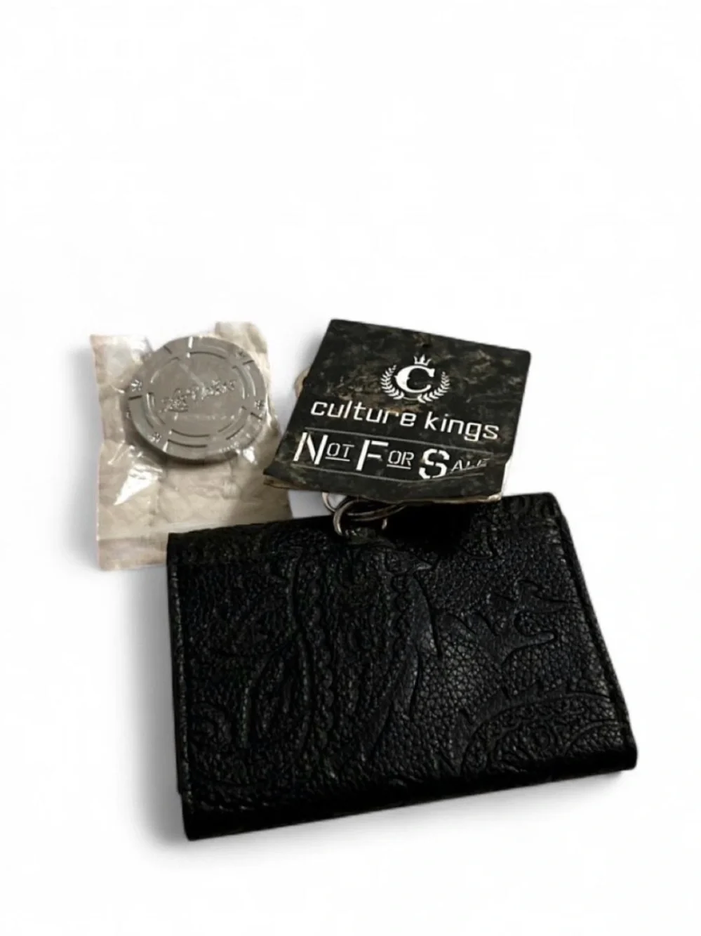 Culture Kings Black Embossed Men's Gaming Wallet With Coin